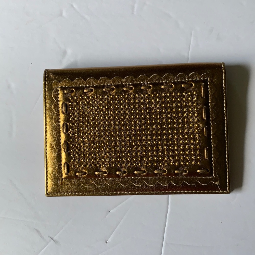 Sak’s women’s Metallic Gold card/money holder-New with original tags